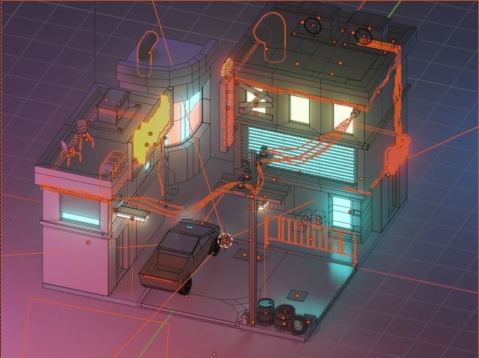 THE CYBERPUNK CITY OF LOW-POLY Low-poly 3D model_1