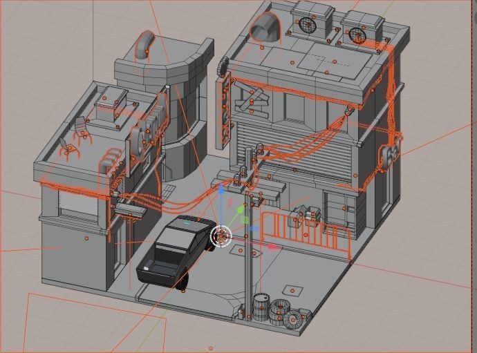 THE CYBERPUNK CITY OF LOW-POLY Low-poly 3D model_2