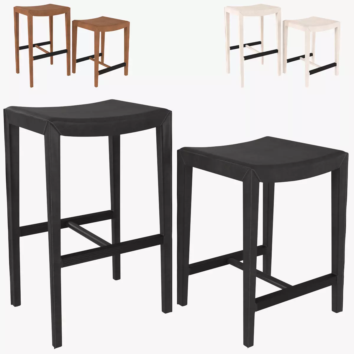 Folio Backless Bar Stool 3D model
