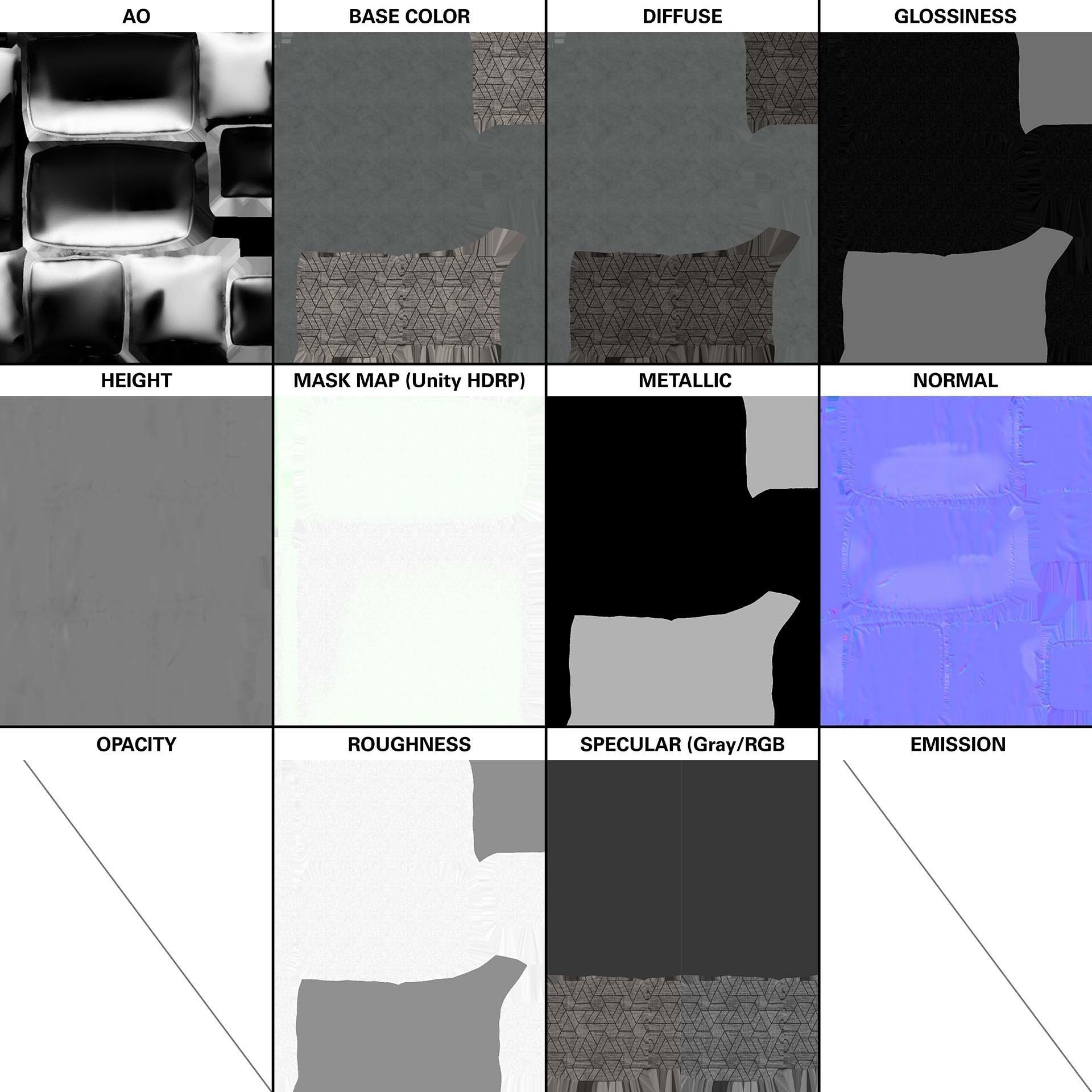 Big Sofa Palladio Low-poly 3D model_12