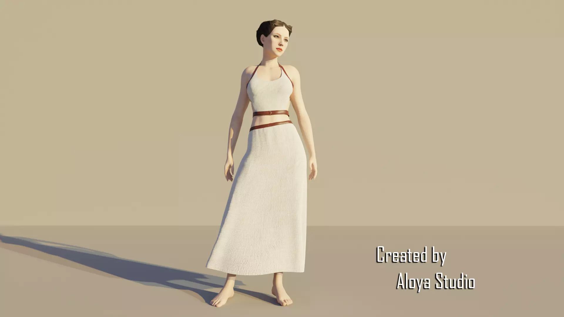 Spartan Female - Realistic game character Low-poly 3D model