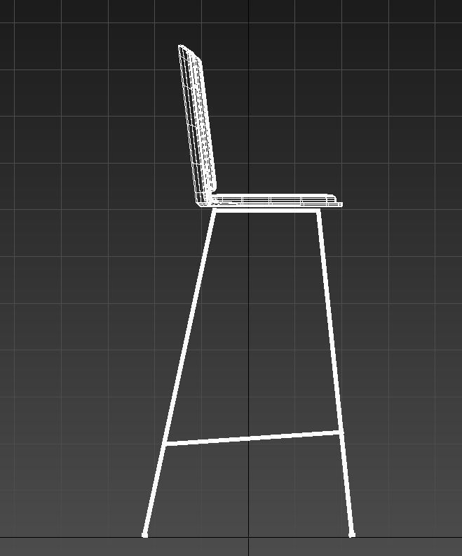 Metal stool padded seat 3D model_16