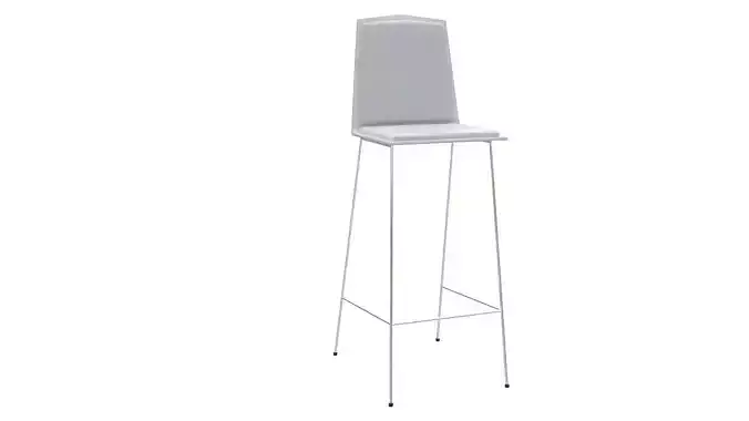 Metal stool padded seat 3D model