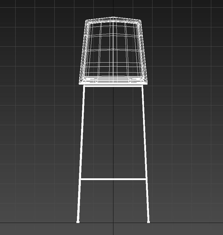 Metal stool padded seat 3D model_15