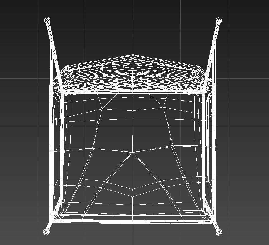 Metal stool padded seat 3D model_17