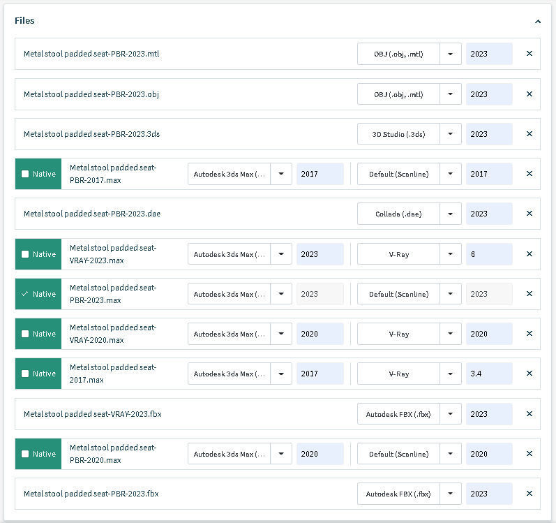 Metal stool padded seat 3D model_18