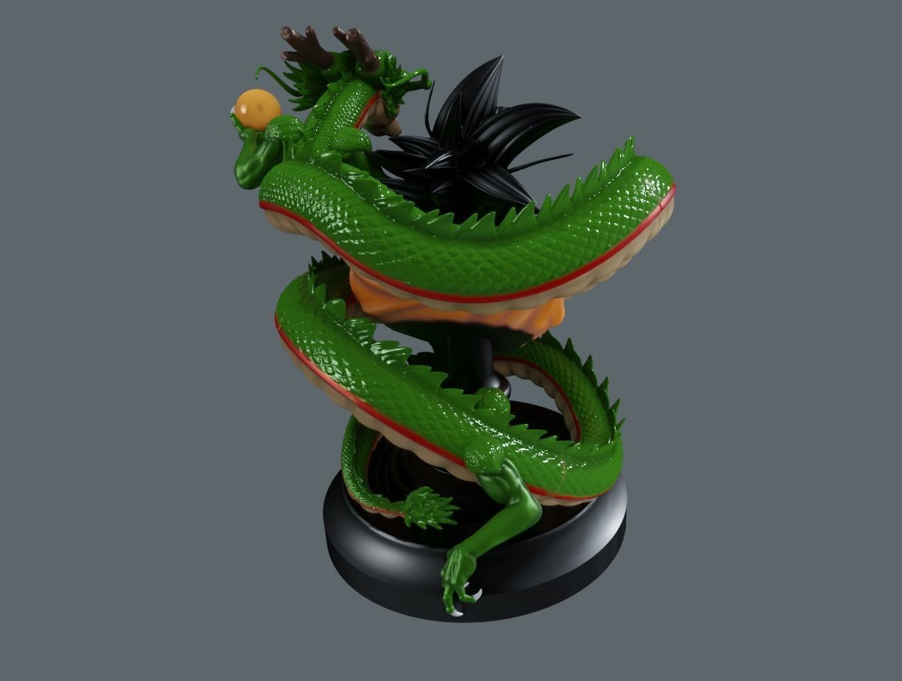 Dragonball Shenron Statue - STL 3d printing file 3D print model 3D print model_3