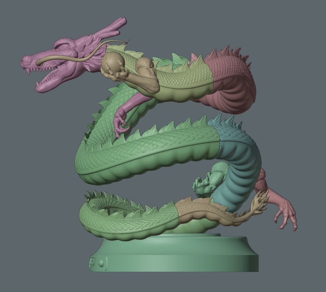 Dragonball Shenron Statue - STL 3d printing file 3D print model 3D print model_22