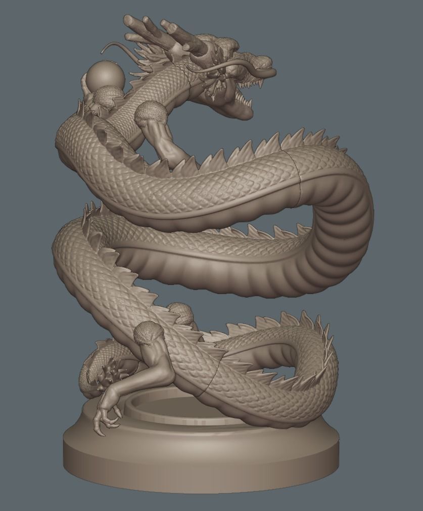Dragonball Shenron Statue - STL 3d printing file 3D print model 3D print model_17