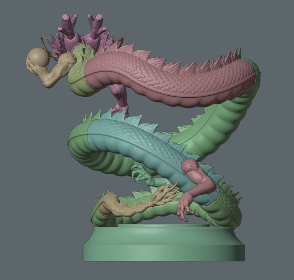 Dragonball Shenron Statue - STL 3d printing file 3D print model 3D print model_23