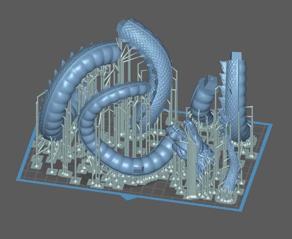 Dragonball Shenron Statue - STL 3d printing file 3D print model 3D print model_36