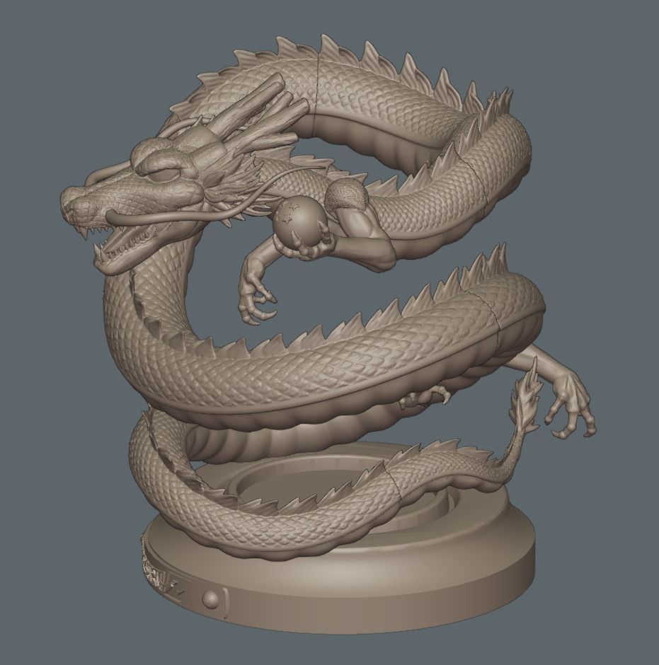 Dragonball Shenron Statue - STL 3d printing file 3D print model 3D print model_14