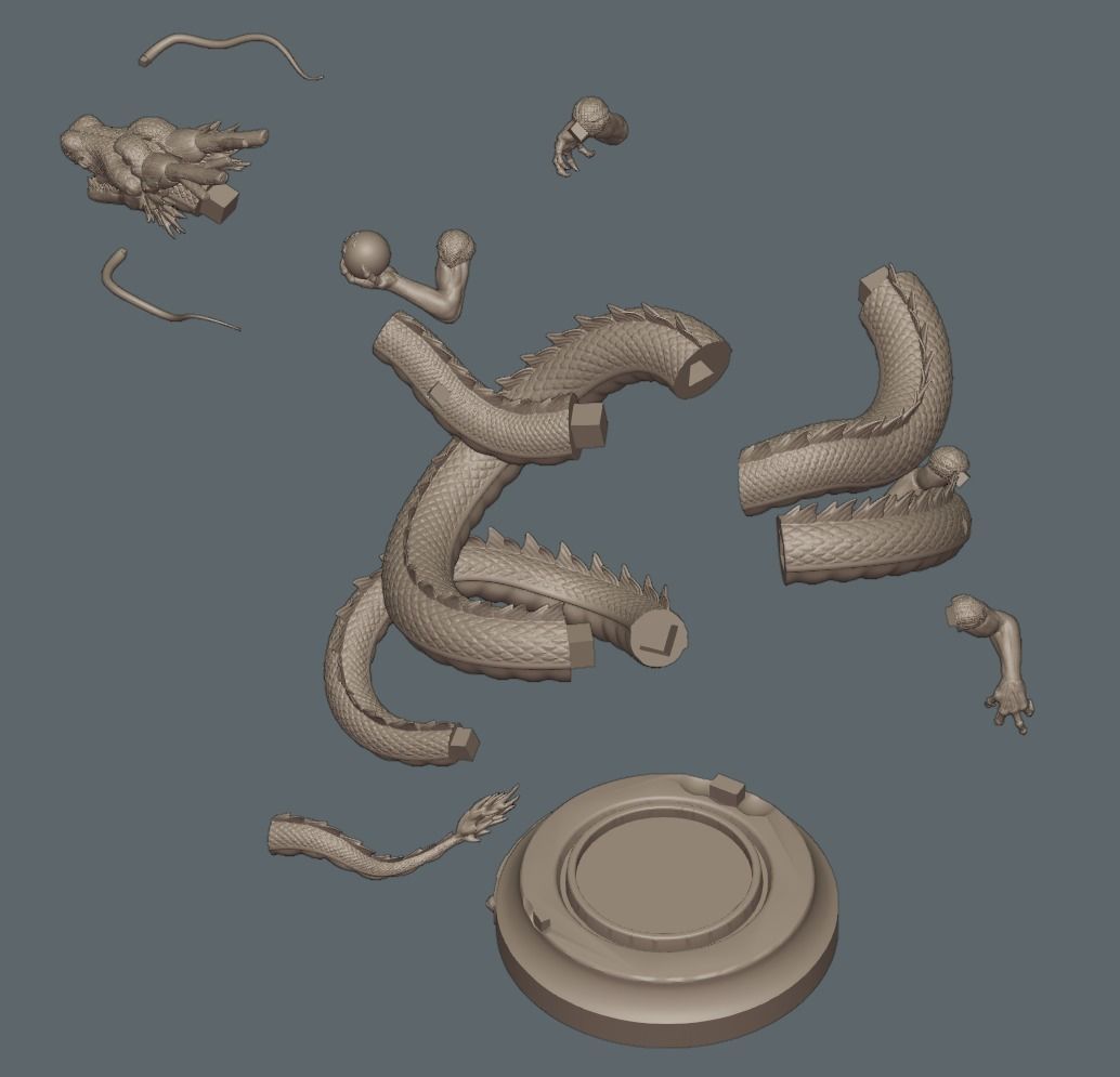 Dragonball Shenron Statue - STL 3d printing file 3D print model 3D print model_29