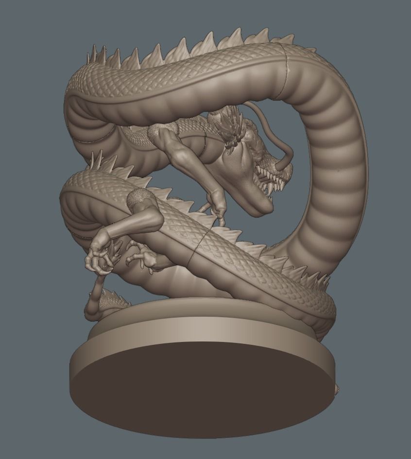 Dragonball Shenron Statue - STL 3d printing file 3D print model 3D print model_18