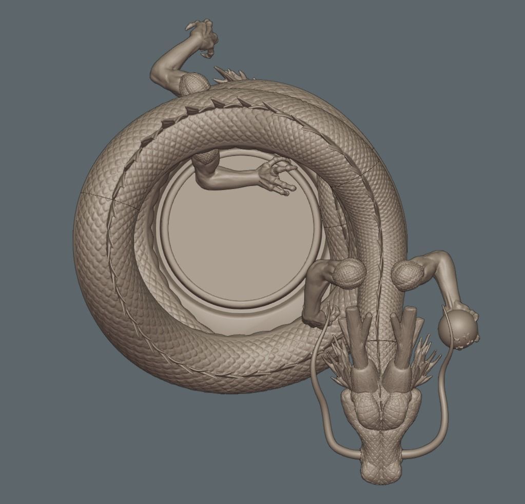 Dragonball Shenron Statue - STL 3d printing file 3D print model 3D print model_20