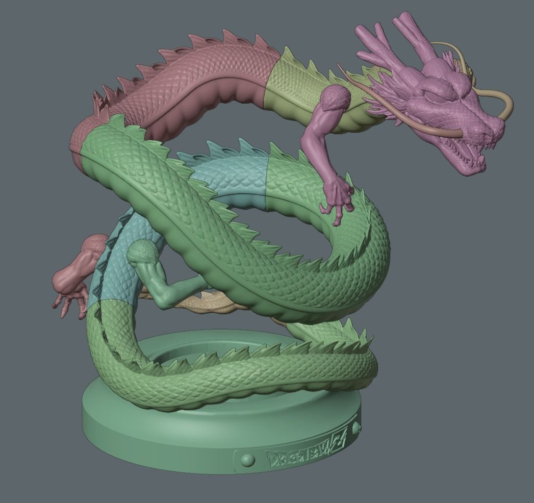 Dragonball Shenron Statue - STL 3d printing file 3D print model 3D print model_25