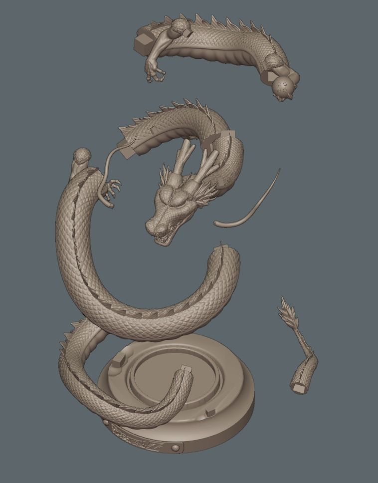 Dragonball Shenron Statue - STL 3d printing file 3D print model 3D print model_28