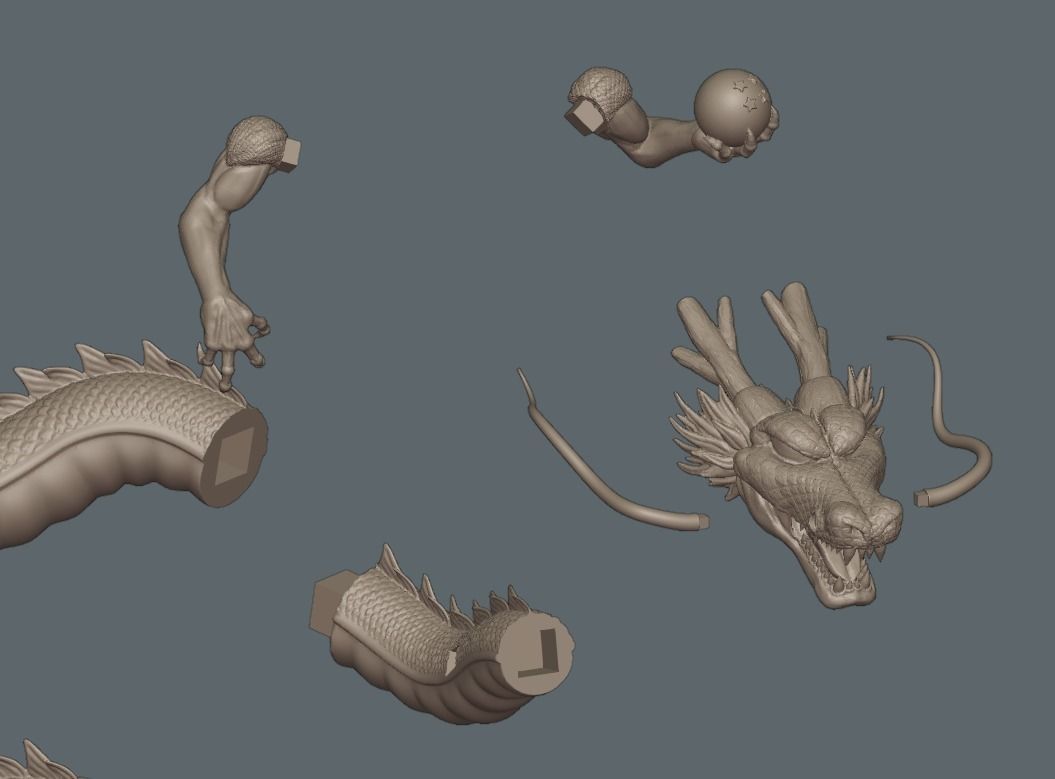 Dragonball Shenron Statue - STL 3d printing file 3D print model 3D print model_32