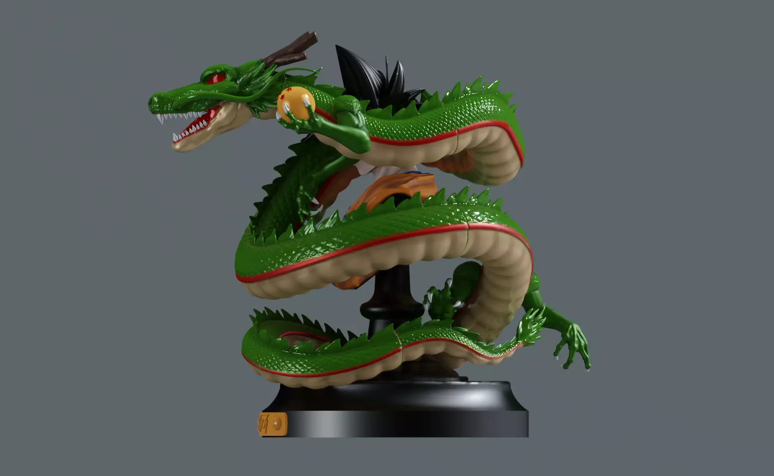 Dragonball Shenron Statue - STL 3d printing file 3D print model 3D print model_0