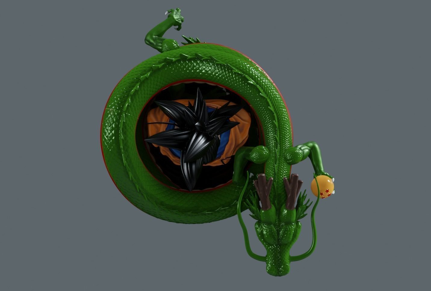 Dragonball Shenron Statue - STL 3d printing file 3D print model 3D print model_7