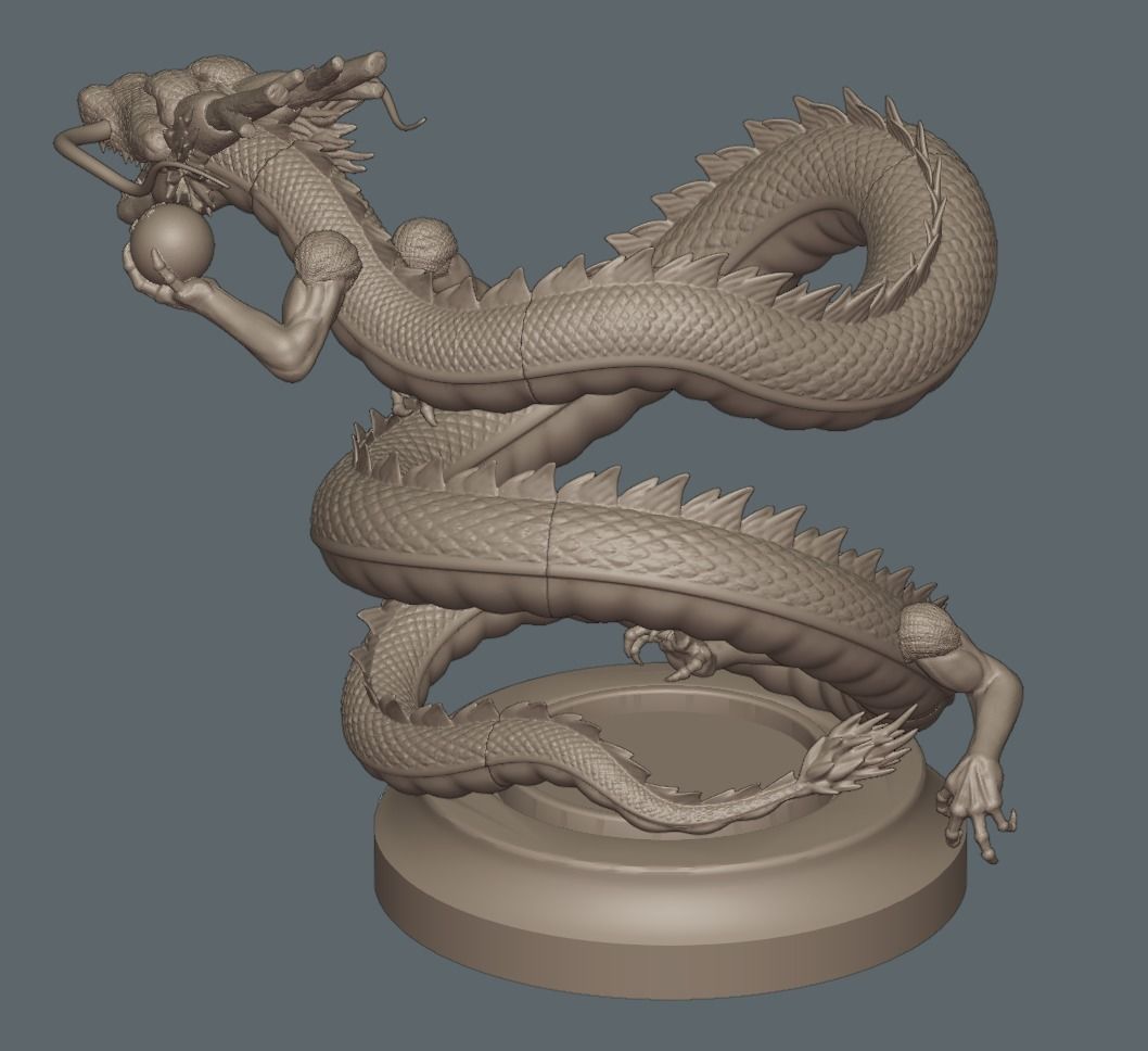 Dragonball Shenron Statue - STL 3d printing file 3D print model 3D print model_15