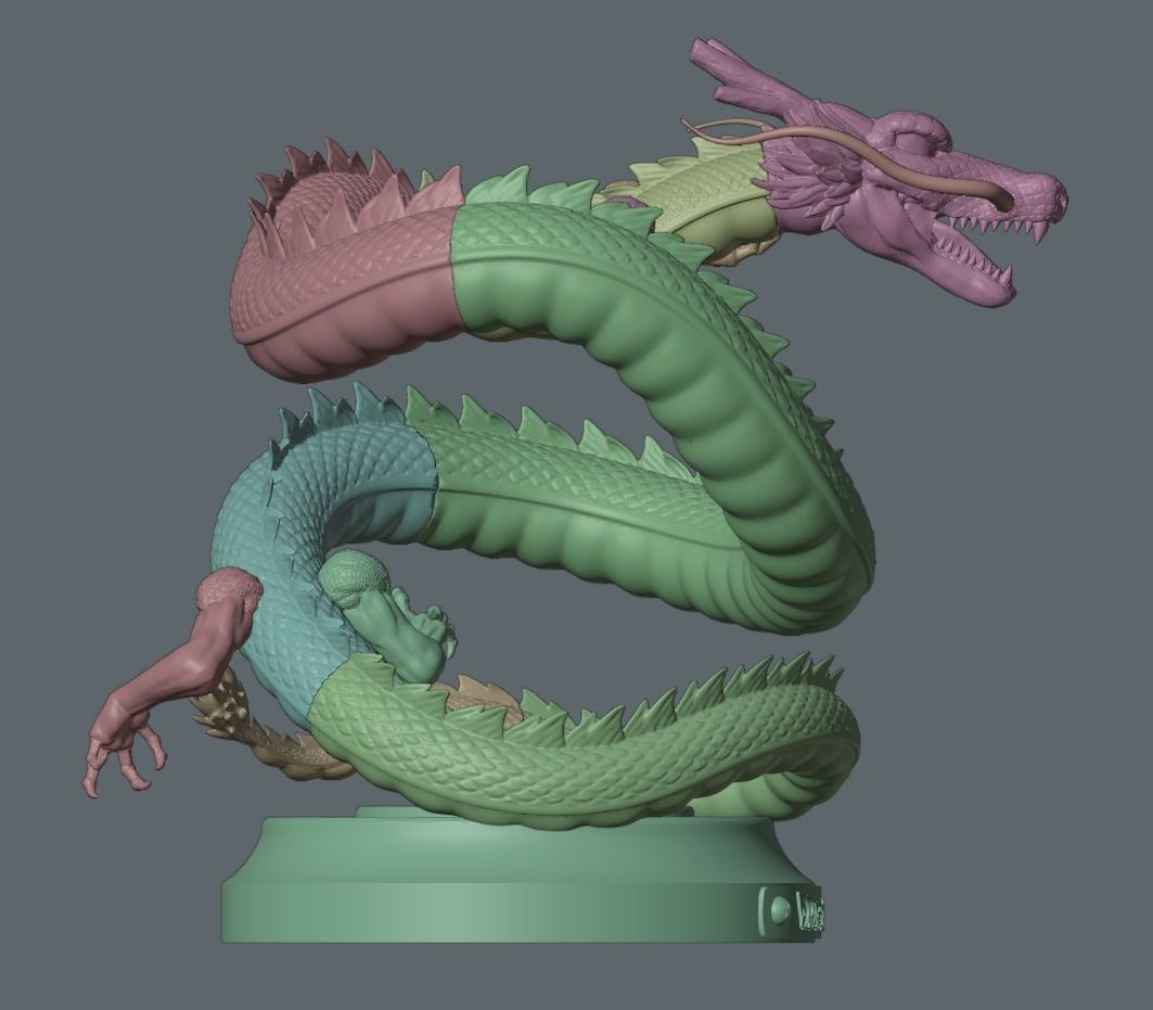 Dragonball Shenron Statue - STL 3d printing file 3D print model 3D print model_24