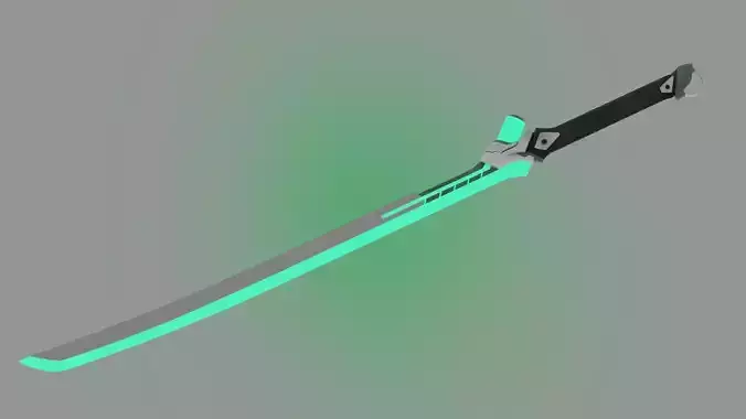 Toxic Sword with neon Game Ready low poly PBR
