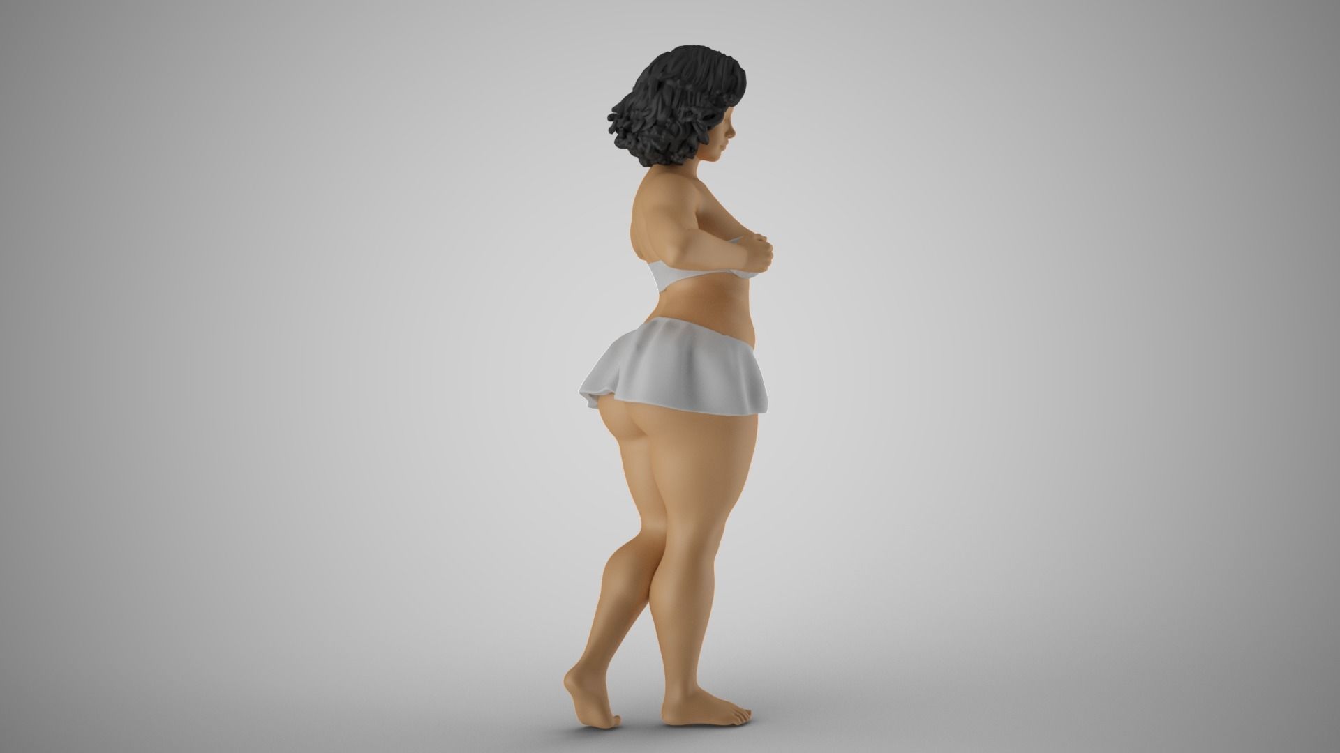 Bashful Girl 3D print model_5