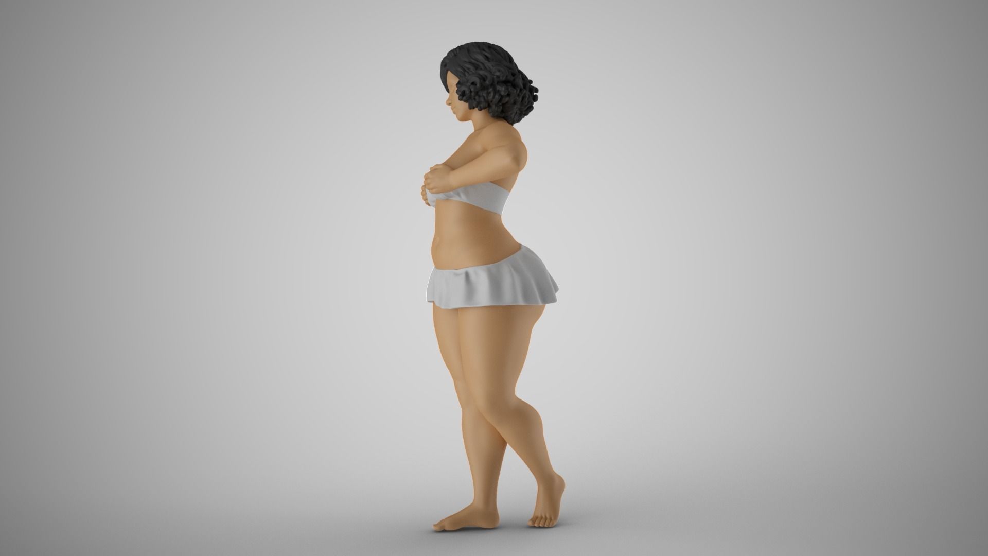 Bashful Girl 3D print model_9