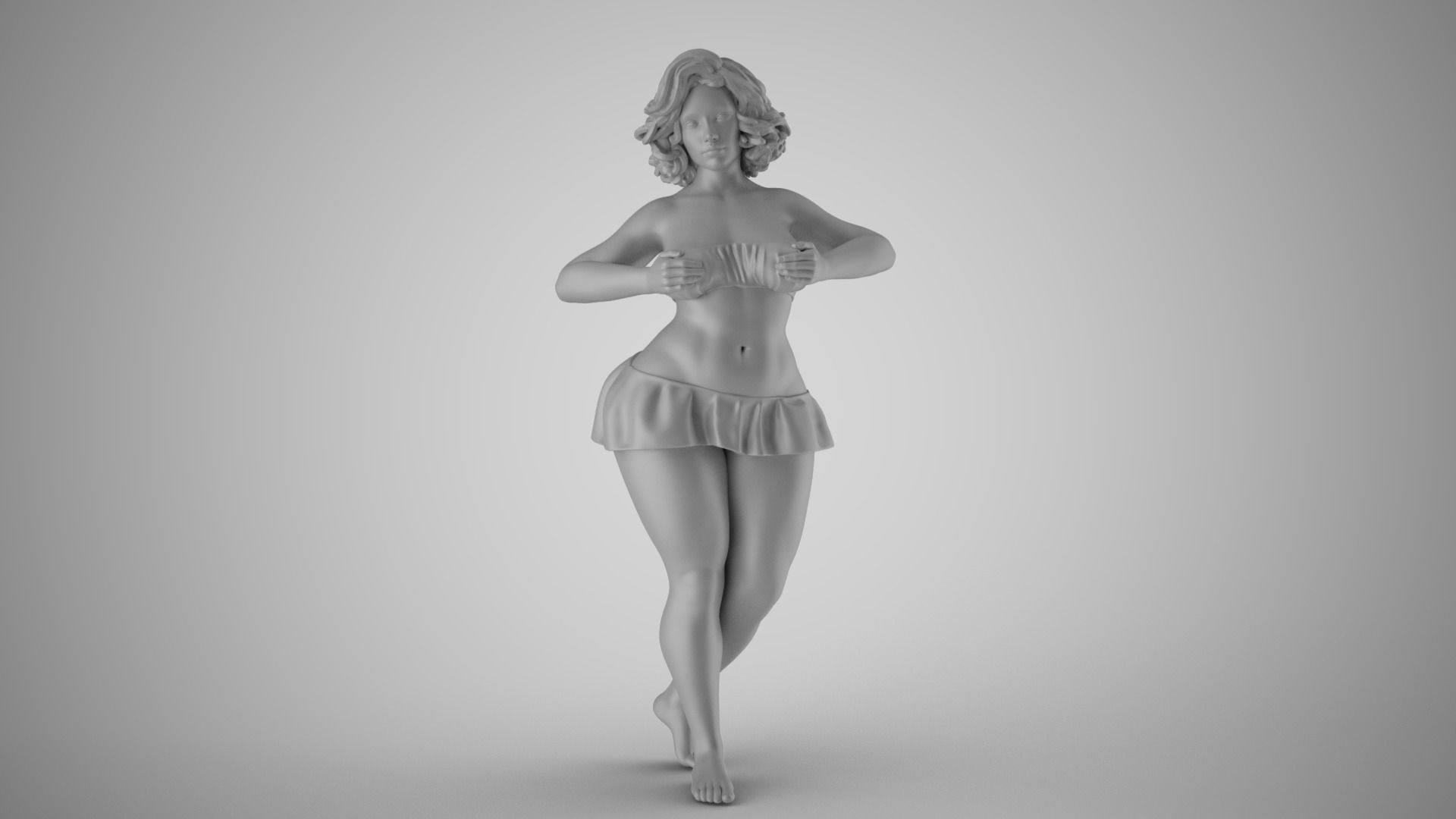 Bashful Girl 3D print model_2