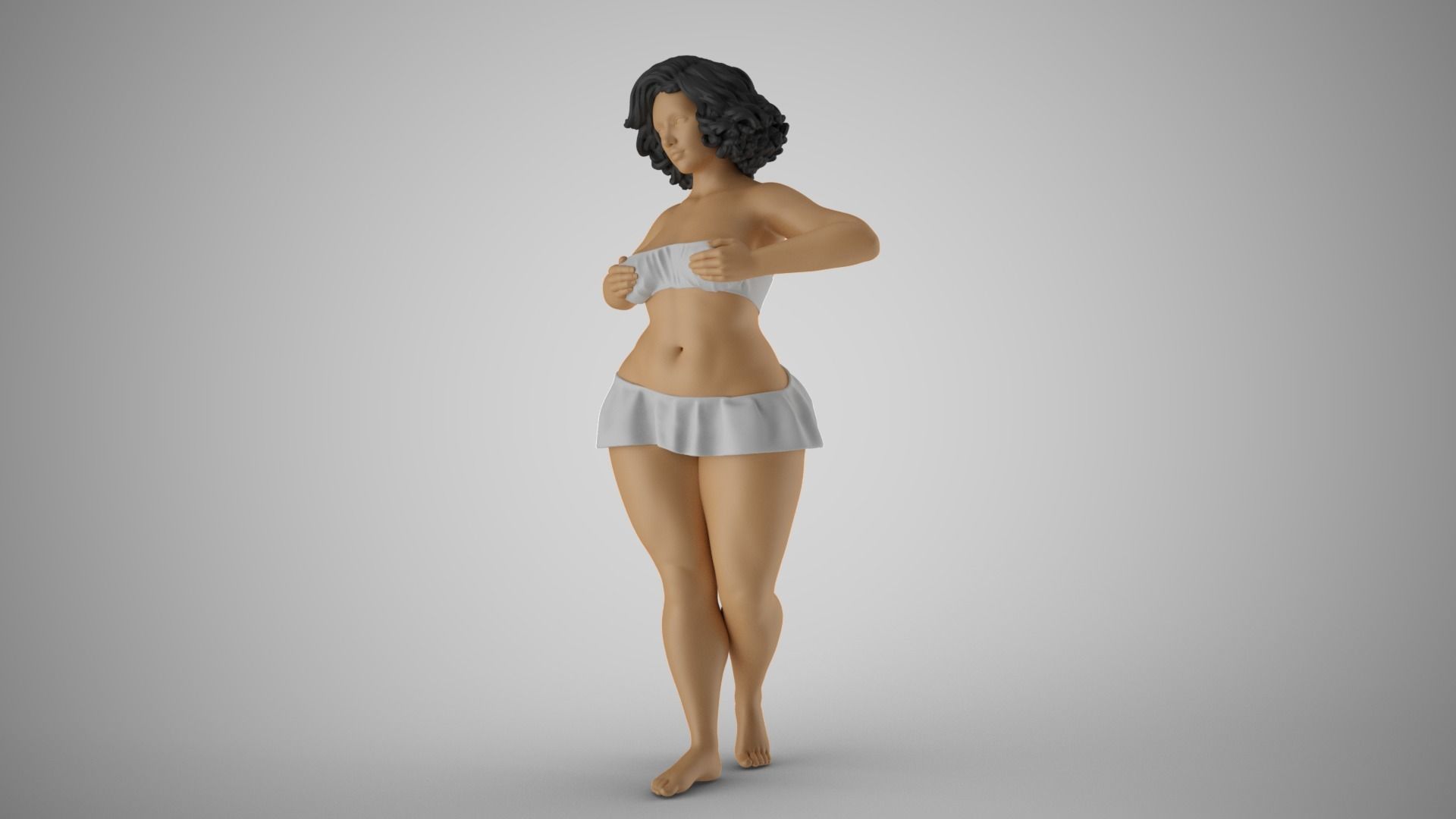 Bashful Girl 3D print model_10