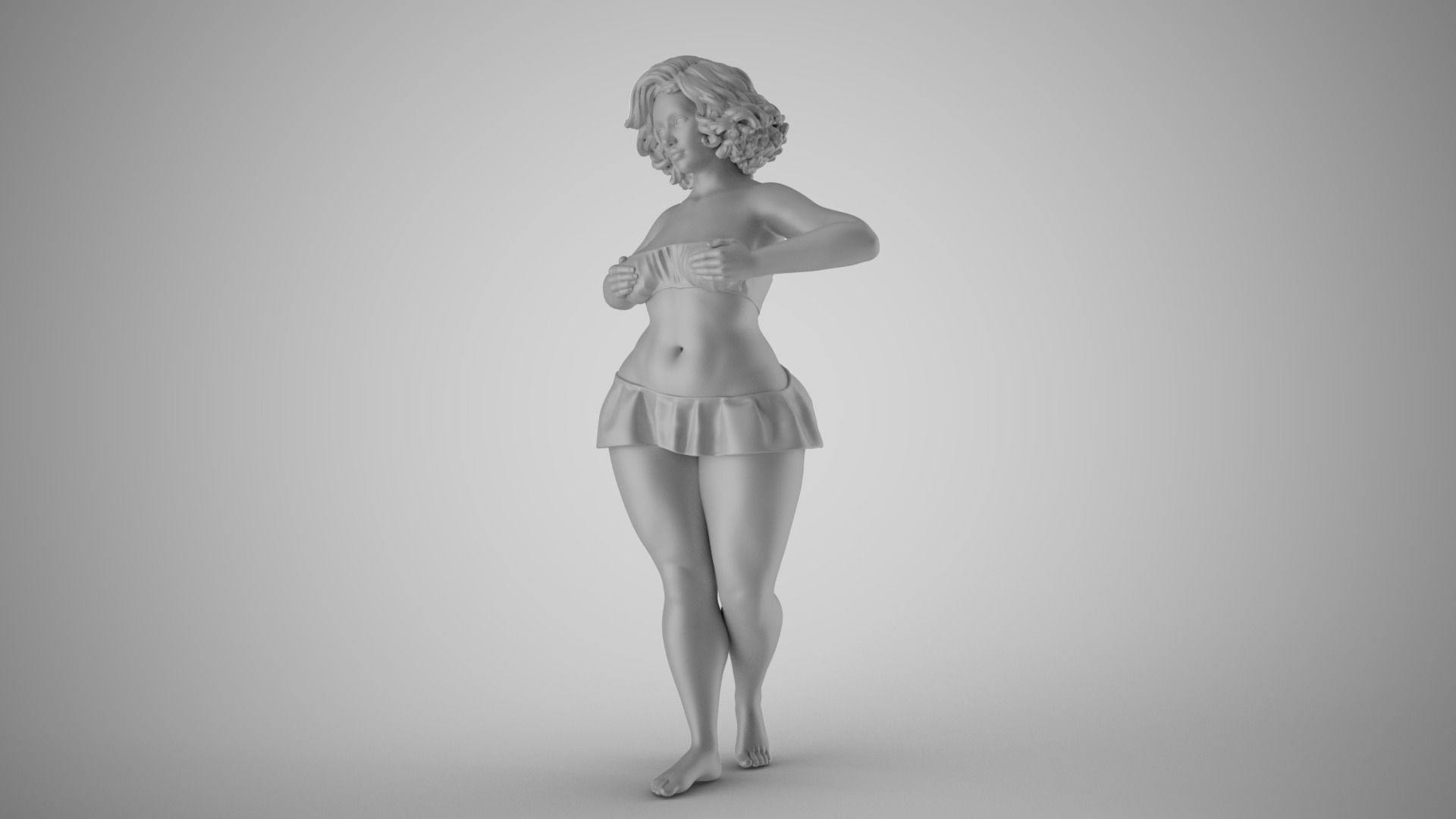 Bashful Girl 3D print model_1