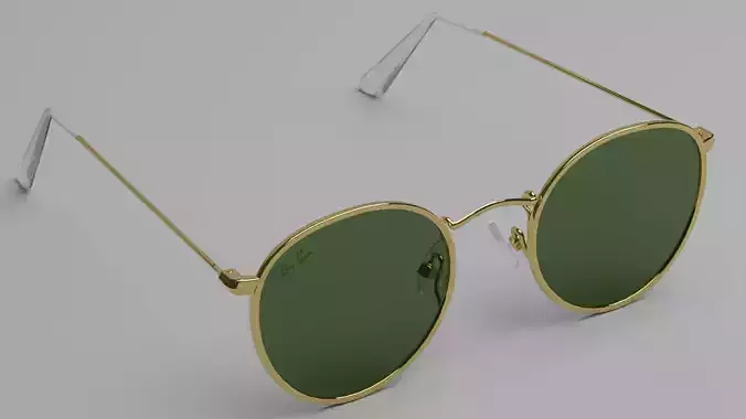 Rayban Round Aviator Golden Green Sunglasses