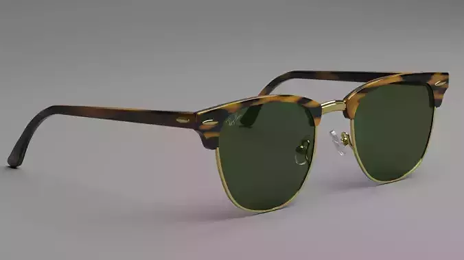 Rayban ClubMaster Tortoise Green Sunglasses