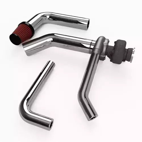 3d printable turbocharger with KN filter and hoses 3D print model
