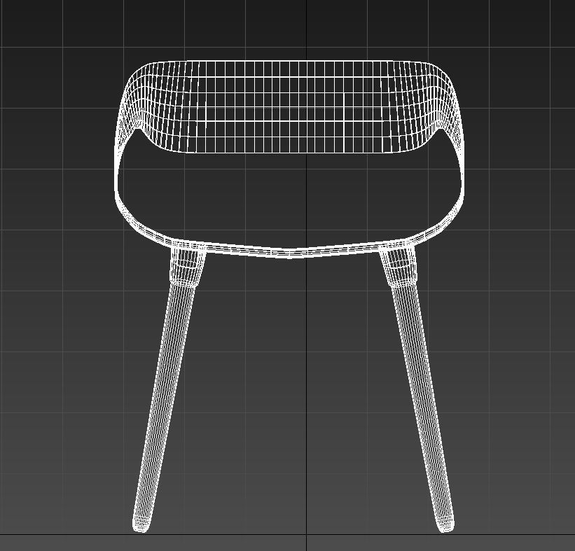 Plastic chair wooden legs 3D model_15