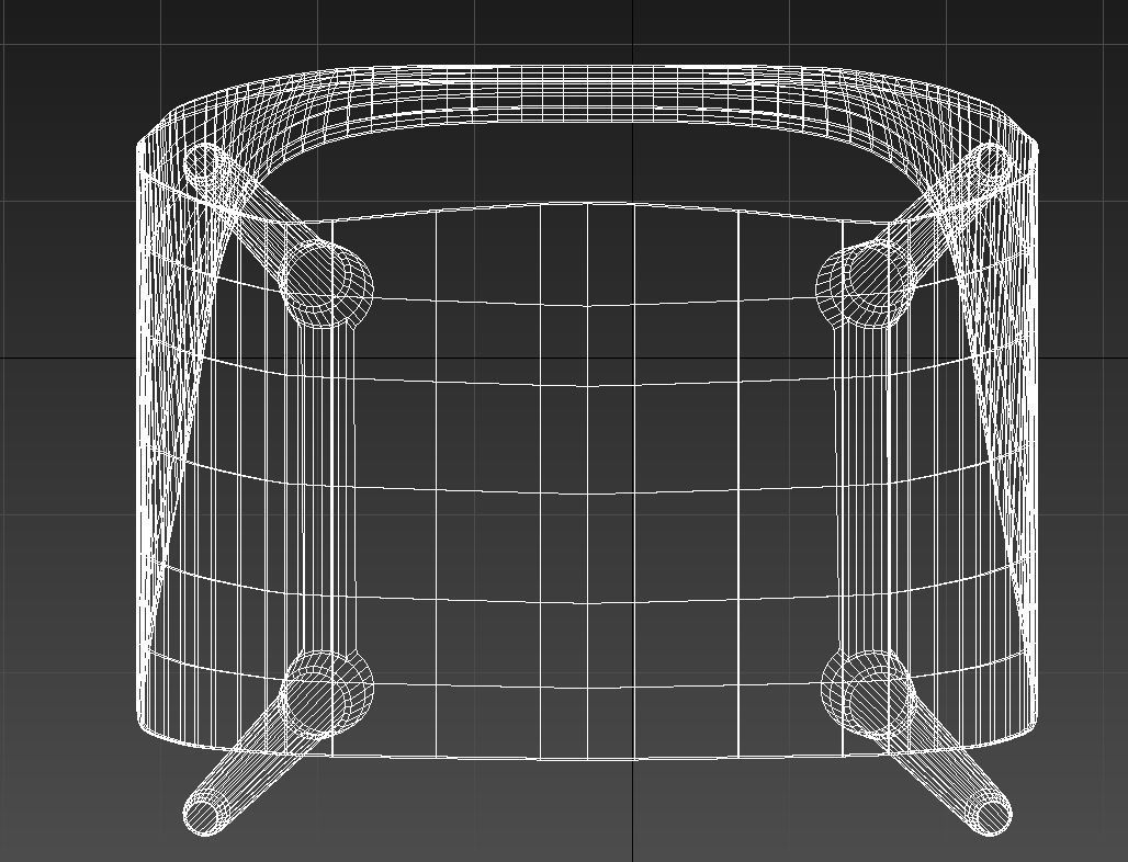 Plastic chair wooden legs 3D model_17