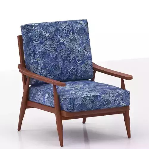Armchair lounge chair with paisley fabric