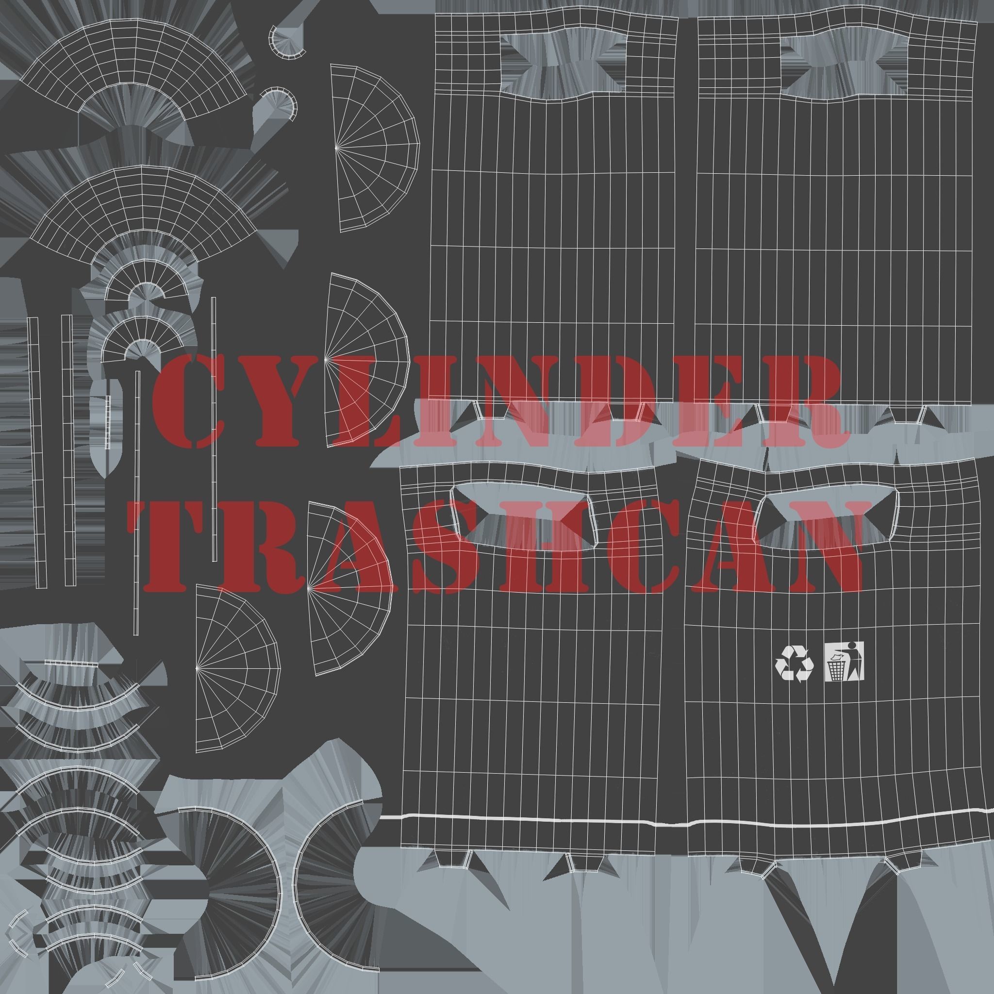 Cylinder Trashcan 3D model_17