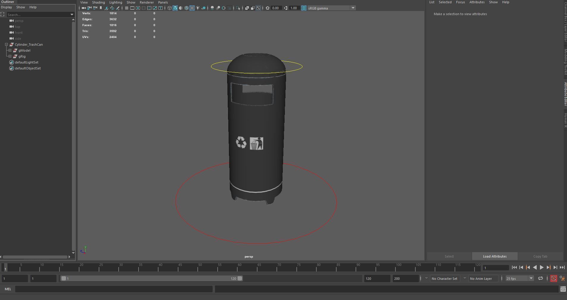 Cylinder Trashcan 3D model_16