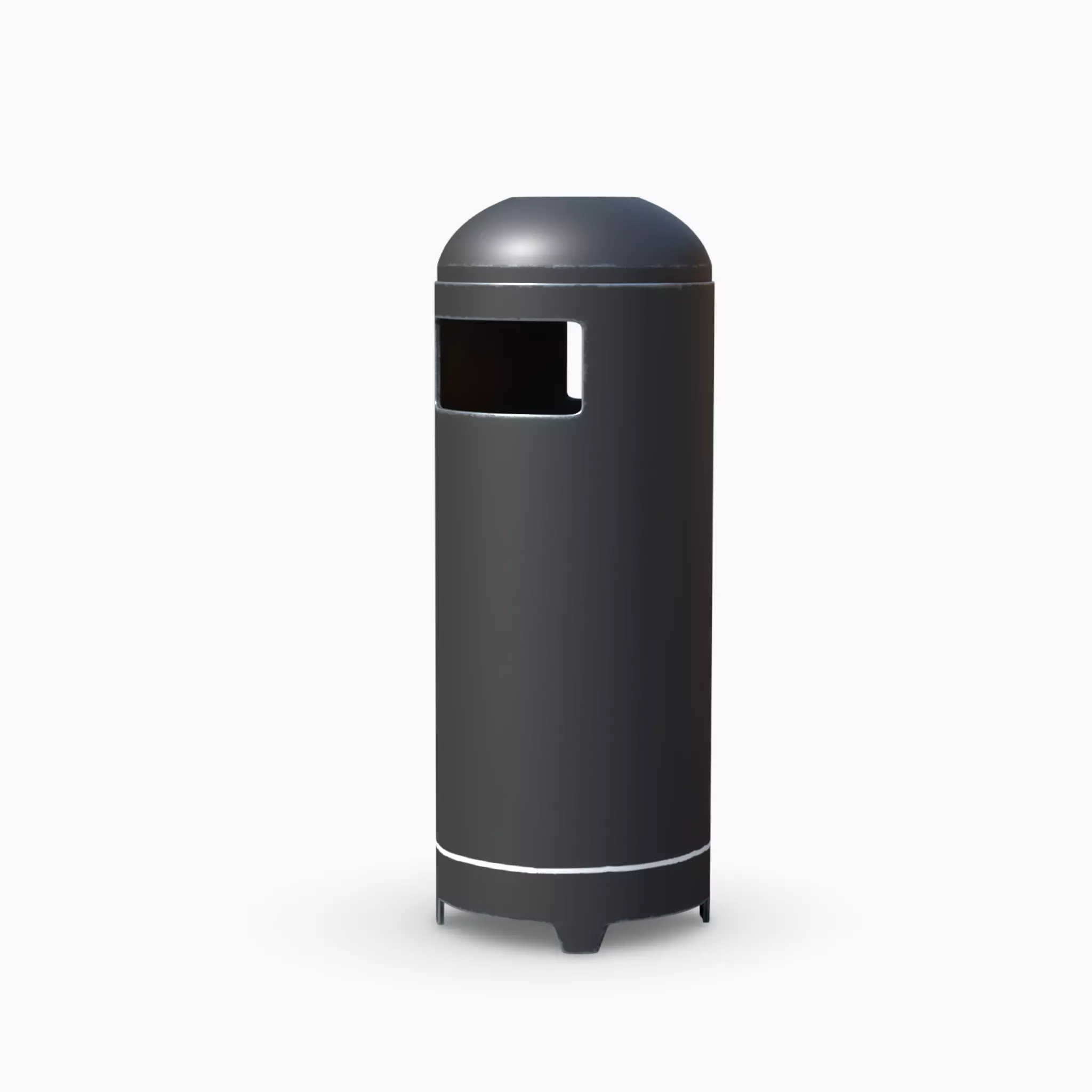 Cylinder Trashcan 3D model_0