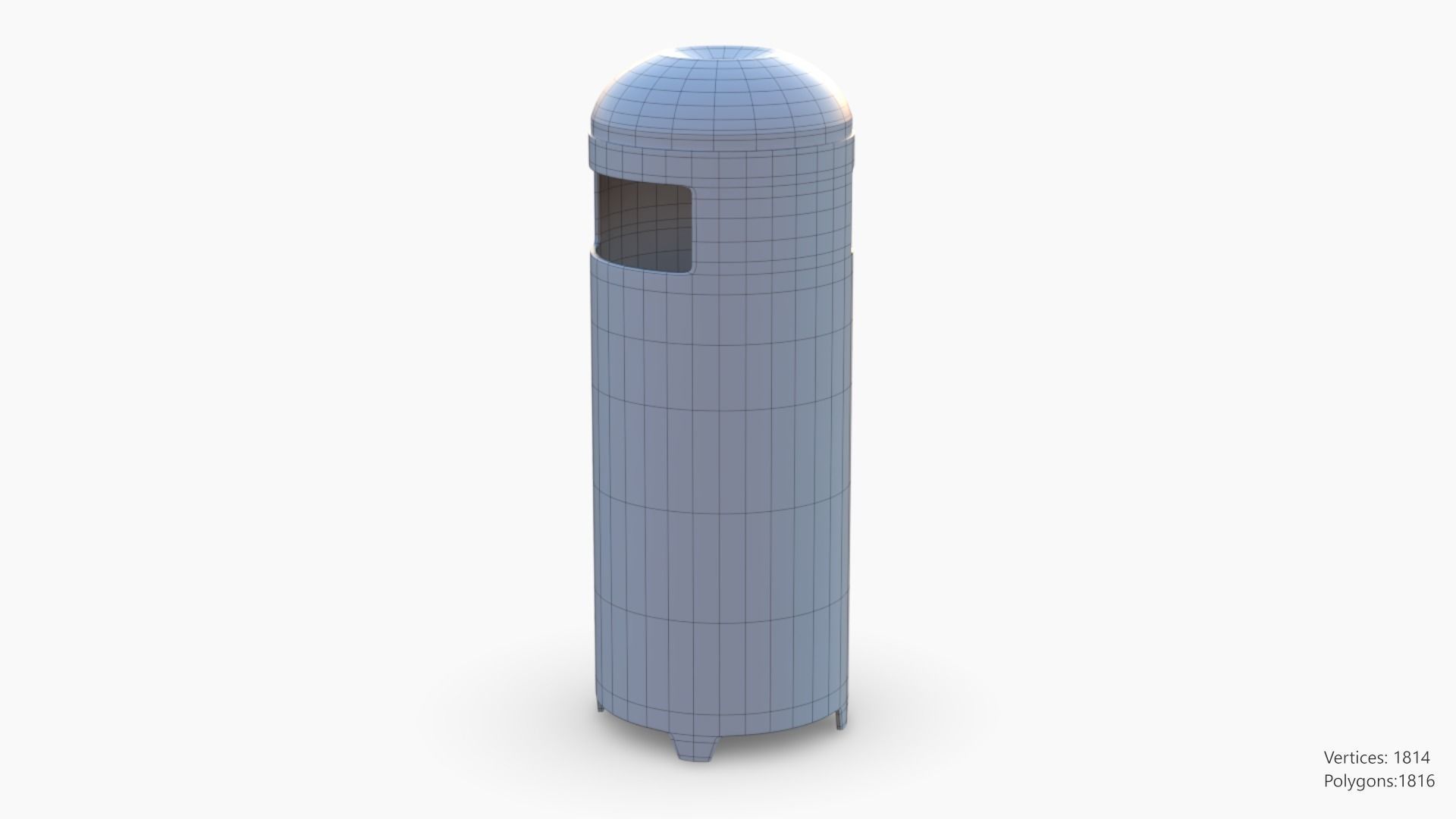 Cylinder Trashcan 3D model_9