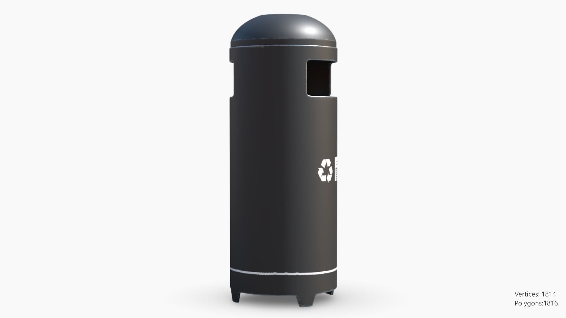 Cylinder Trashcan 3D model_4