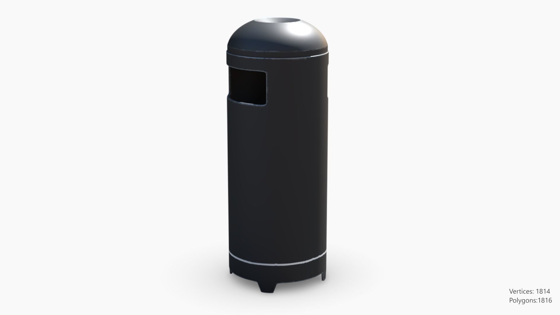 Cylinder Trashcan 3D model_2