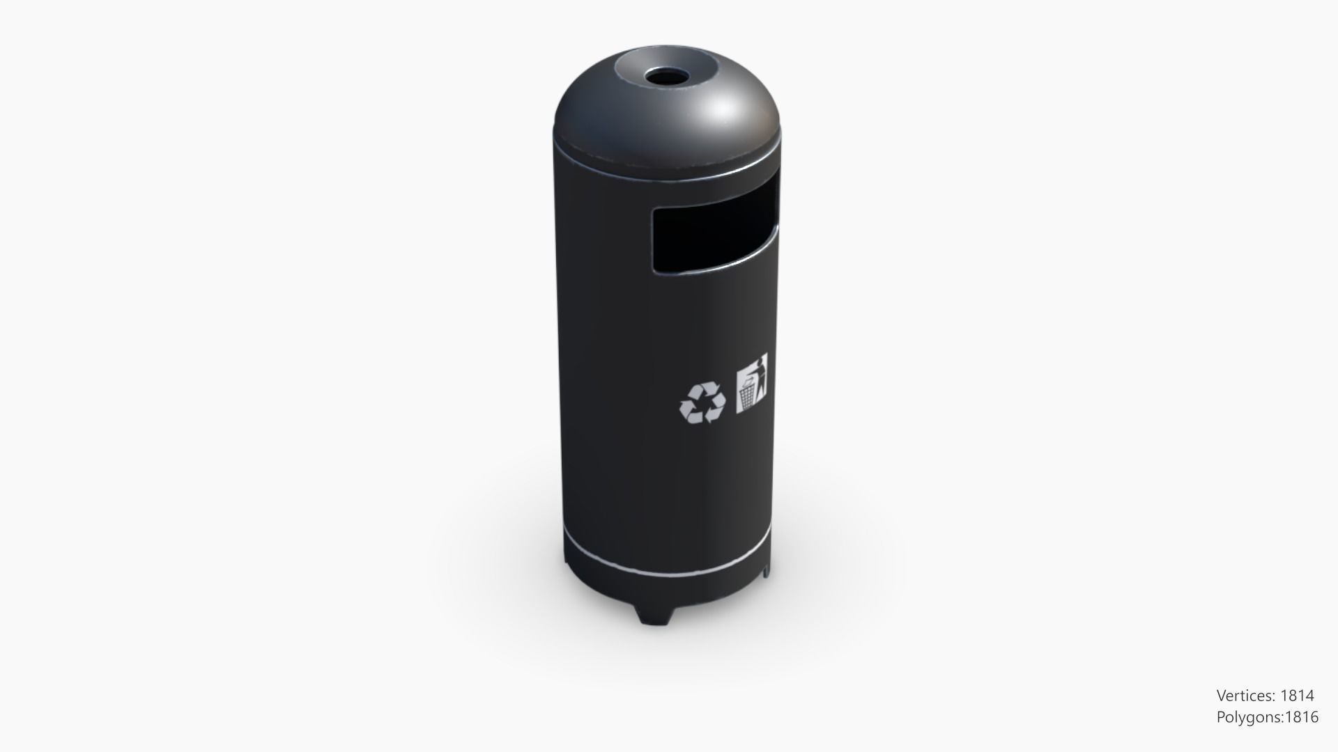 Cylinder Trashcan 3D model_8