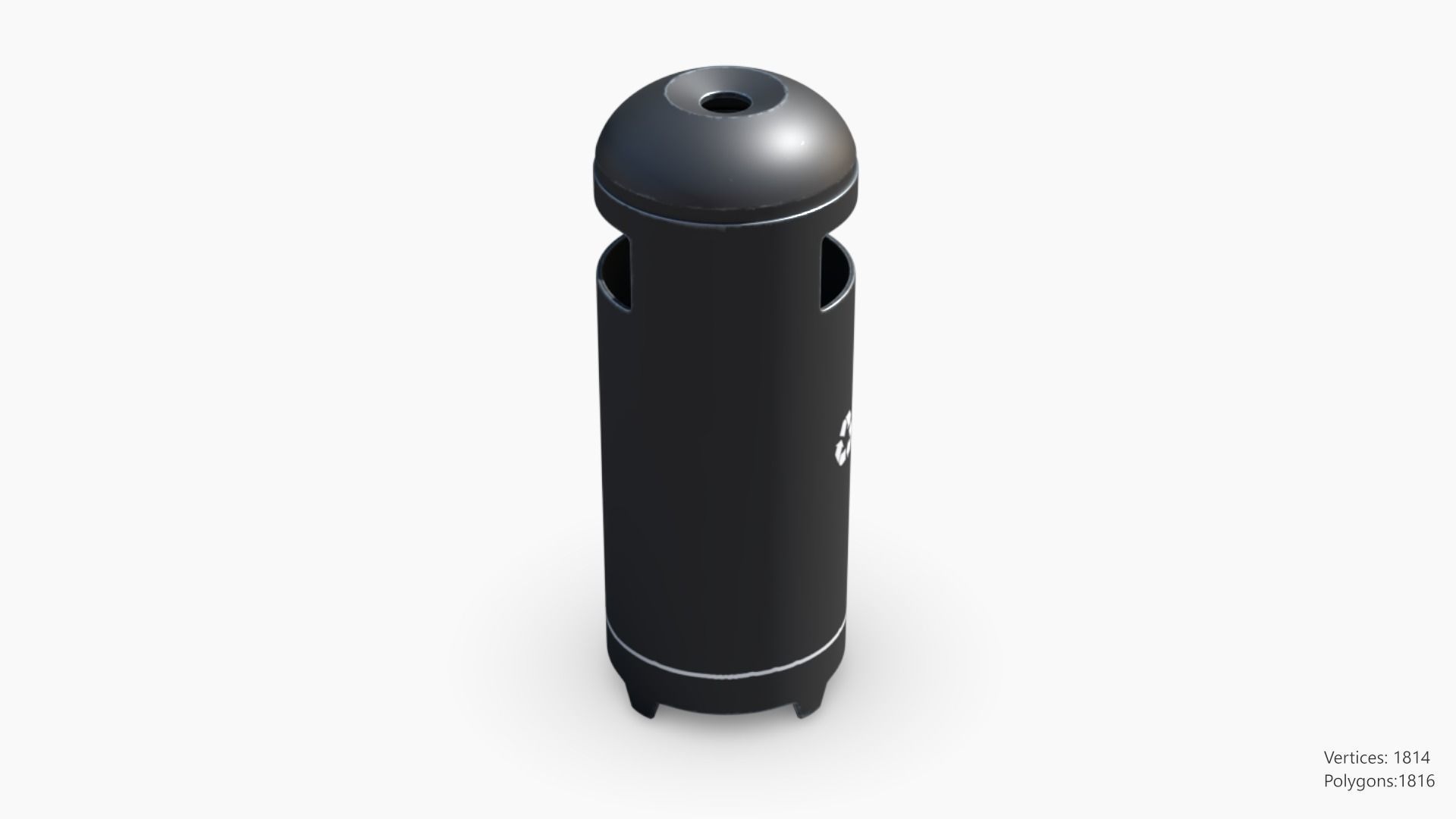 Cylinder Trashcan 3D model_7