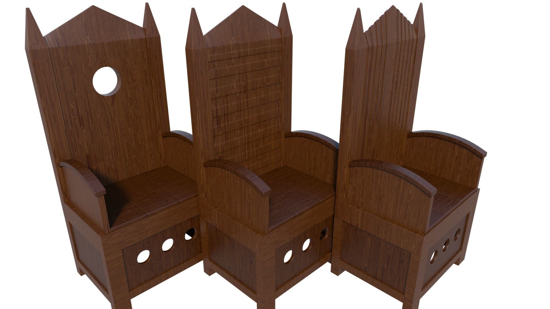 Old Chair Full Set 3D model_3