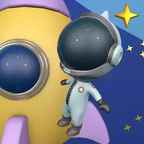 Rocket and astronaut