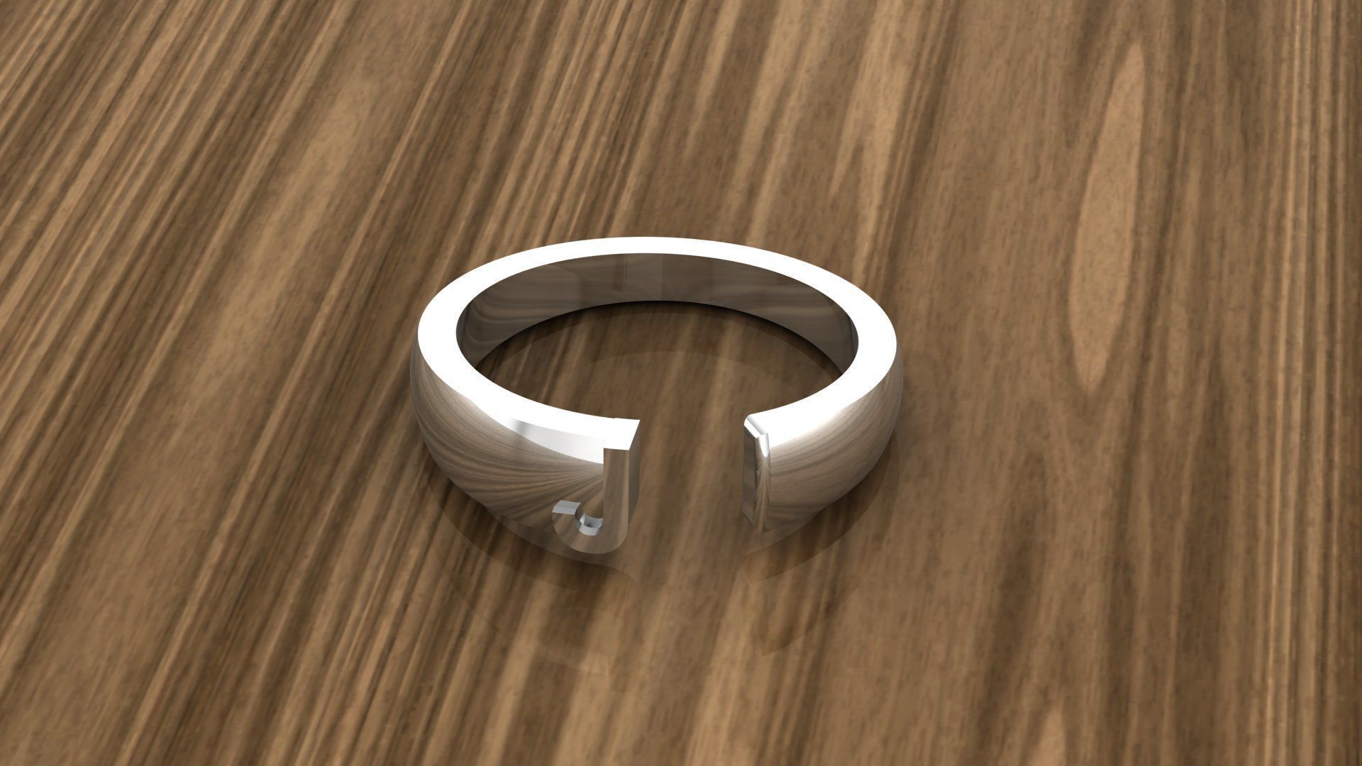 Alphabet Ring J 3D print model_7