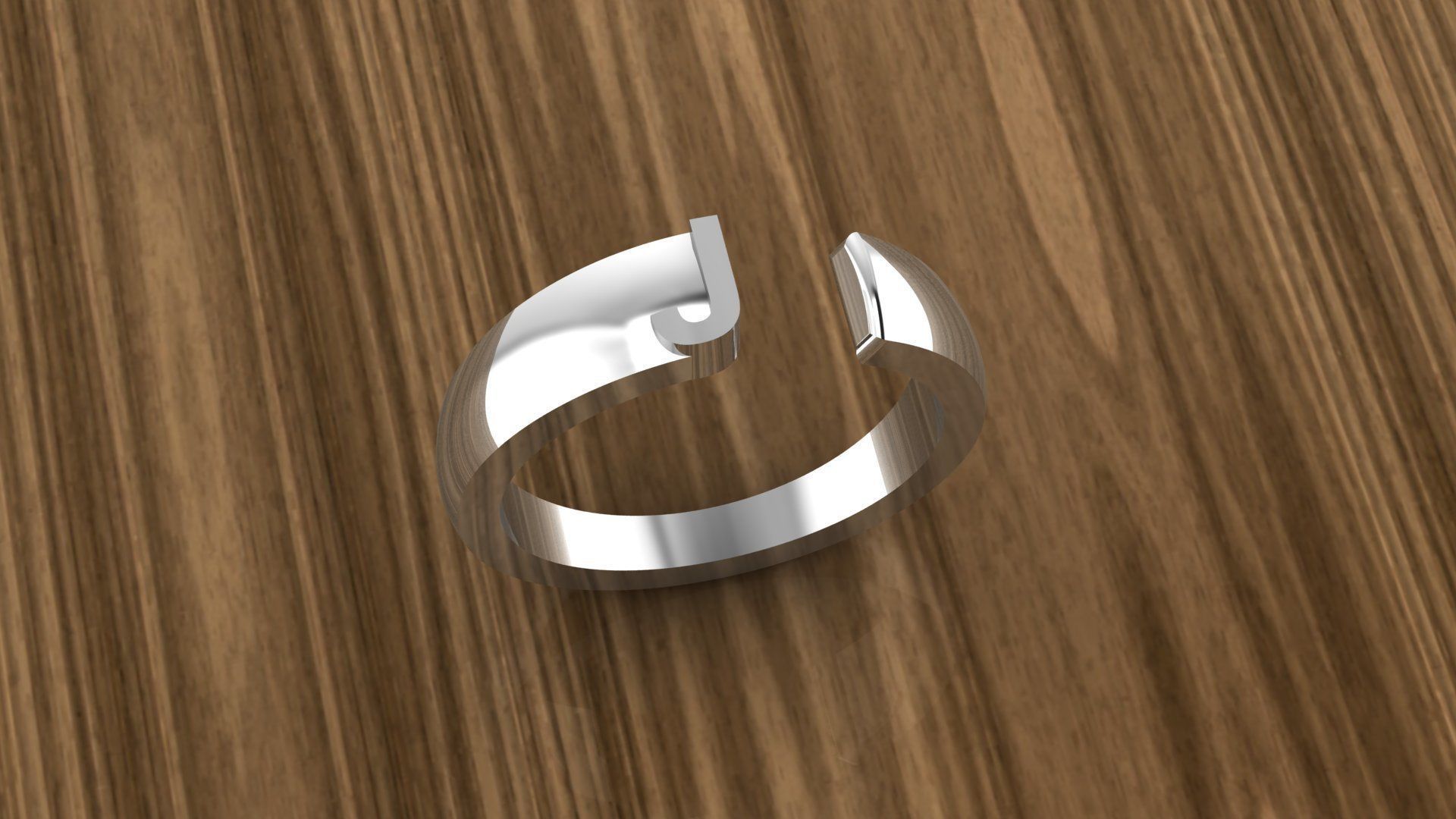 Alphabet Ring J 3D print model_12
